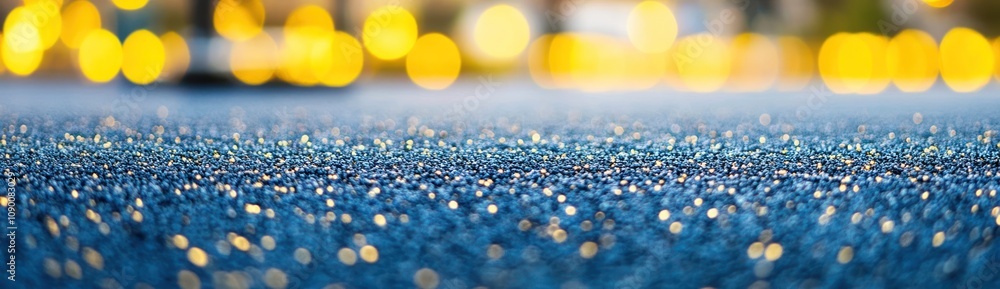 Poster A close-up view of a textured surface with blurred lights in the background.