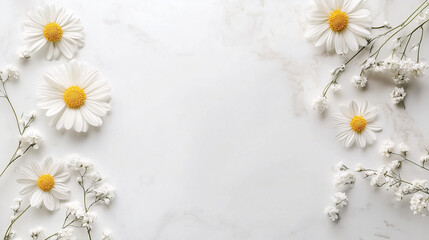 Fototapeta premium daisies on a white background