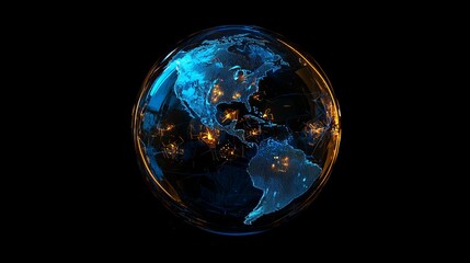 Global connectivity visualization digital art modern technology abstract environment high-resolution view data representation