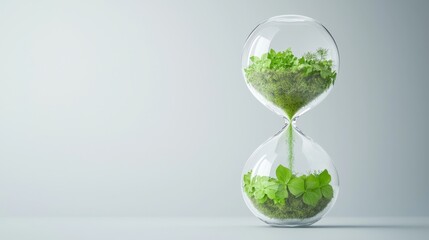 Sustainable time nature&rsquo;s hourglass indoor garden minimalist aesthetic contemporary space green concept