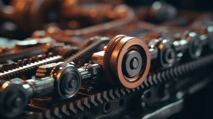 Naklejka premium Intricate Gears and Mechanisms