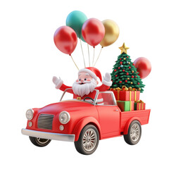 santa claus 3d rendered illustration on white background.