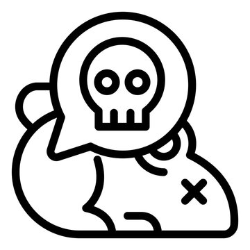 recommend clip art: Poison outline icon showing rat as pest control symbol