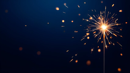 Obraz premium New year celebration fireworks on dark blue background, New year 2025 eve party.