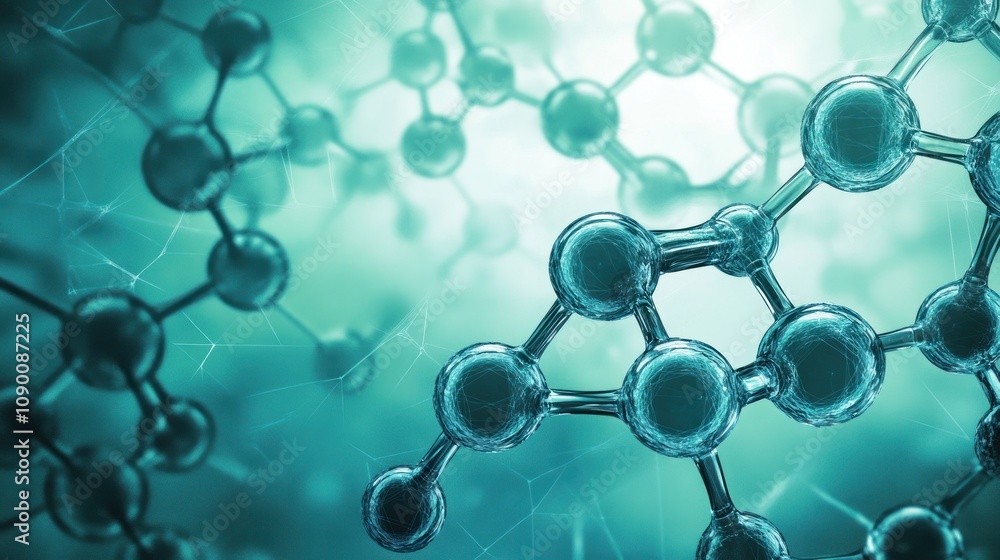 Poster Close-up view of molecular structures representing scientific concepts.