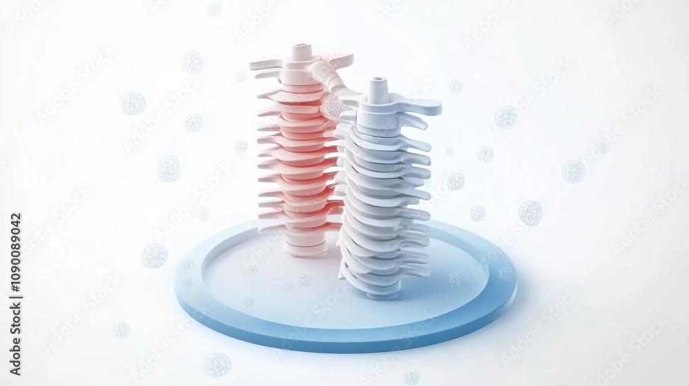 Aufkleber abstract representation of spinal structures highlighting health or medical themes.