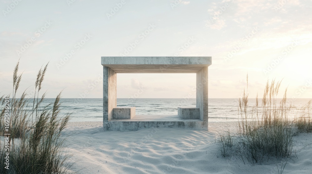 Wall mural Concrete Beach Frame.