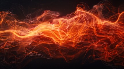Fototapeta premium Abstract fiery orange and red smoke wave background.