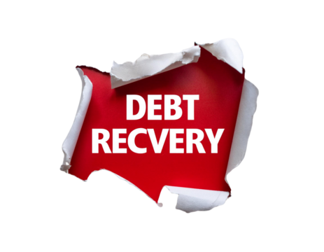 Conceptual image of debt recovery with a torn paper effect emphasizing financial resolution and support.