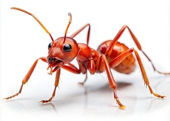 Red Ant in Motion - Detailed Macro Portrait