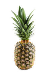 Fototapeta premium One fresh ripe pineapple isolated on white