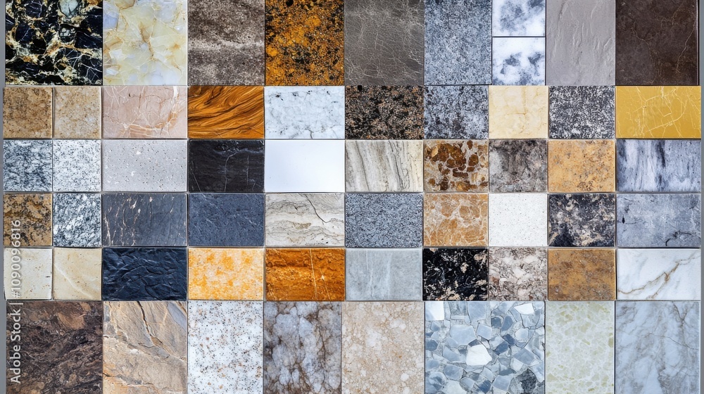 Poster a mosaic of diverse tiles forming a cohesive image, symbolizing the intricate and harmonious nature 