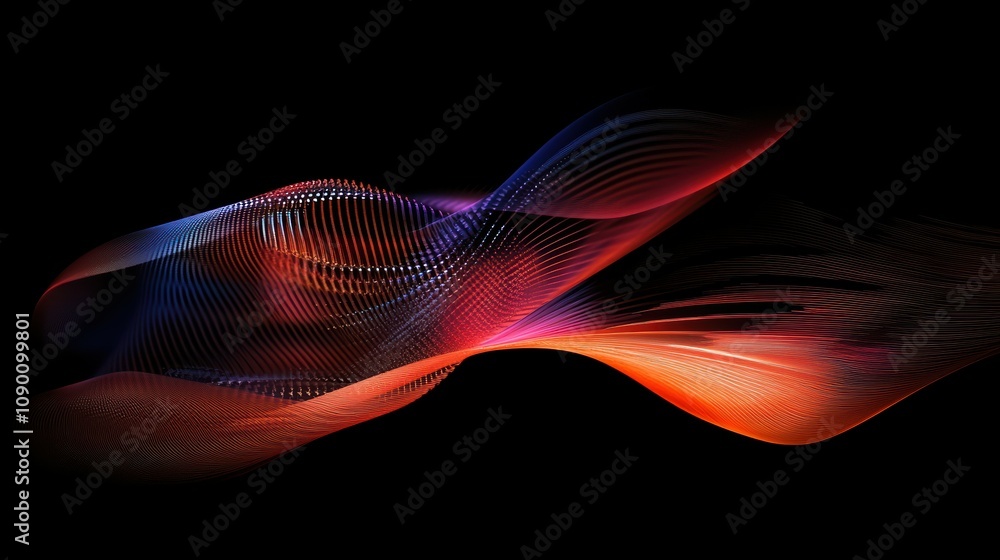 Poster abstract light trails in motion captured against a dark background, showcasing dynamic colors and fl