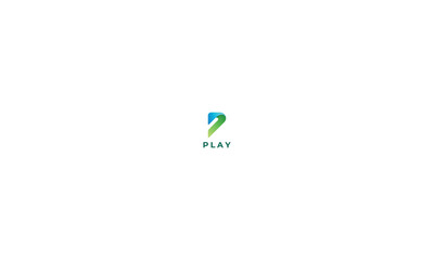 Creative shape blue and green colour simple logo design 