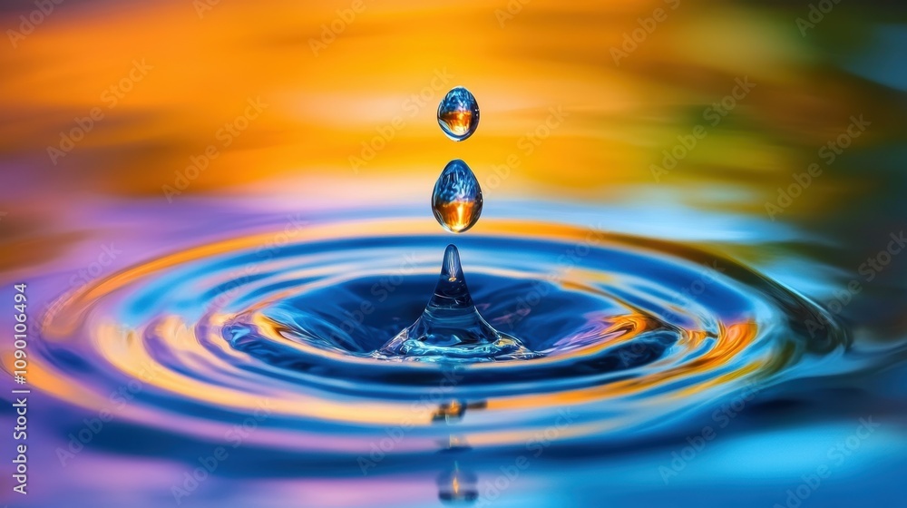 Aufkleber stunning capture of light refraction through water droplets creating vivid colorful patterns in a tr