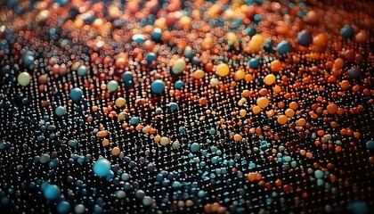 Dots in a dynamic pattern, spaced to create a modern abstract look. generative ai