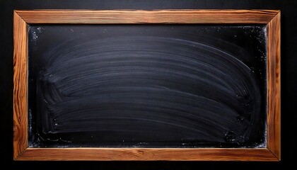 Empty chalkboard with chalk smudges, perfect for menu designs. generative ai