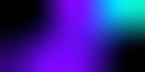 Obraz premium Blue purple grainy gradient vertical glowing abstract light wave on black noise texture background .Neon purple blue and mint green colorful gradient background Best design for your ad, poster, bann. 