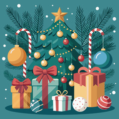 christmas tree with gifts