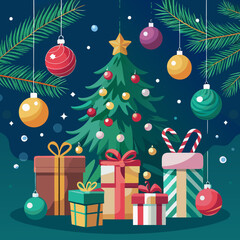 christmas tree with gifts