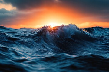 Fototapeta premium Ocean Wave at Sunset