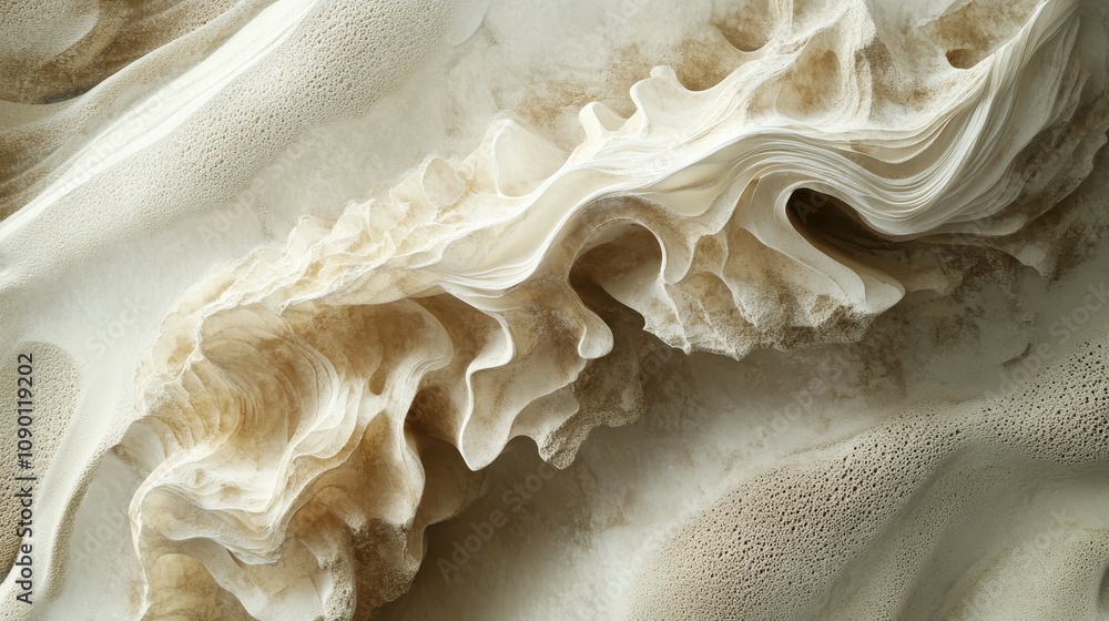 Poster delicate patterns created by wind blown sand forming unique textures and forms in natural landscape