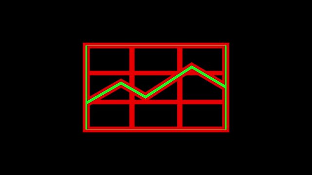 graph icon animation on black backgraound