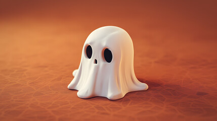 Fototapeta premium Cute Halloween Ghost Mask Cartoon 3D