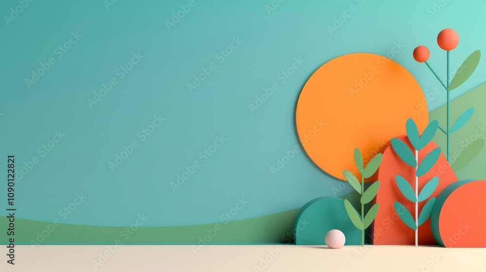 Poster minimal vector illustration with clean lines and shapes