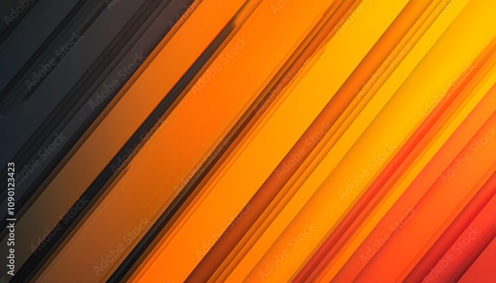 Poster abstract diagonal lines orange yellow gradient background texture design