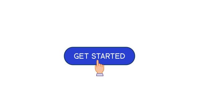 Animated get started Buttons on white background