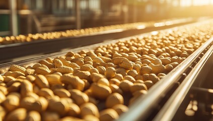 Fototapeta premium Peanut Processing: A Glimpse into the Harvest