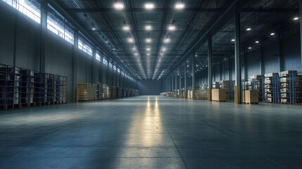 Obraz premium Empty Warehouse Interior