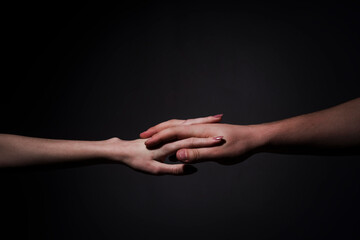 Sensual touch. Romantic couple hands. Couple sensual touch. Hands of lovers. Hands of love. Couple in love. Sensual hands concept. Tender couple. Romance.