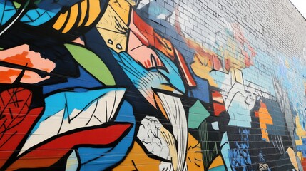 Obraz premium A street art festival transforming city walls into vibrant murals depicting stories of local cultural heritage and inclusivity, Illustrating urban diversity and artistic expression, photography style