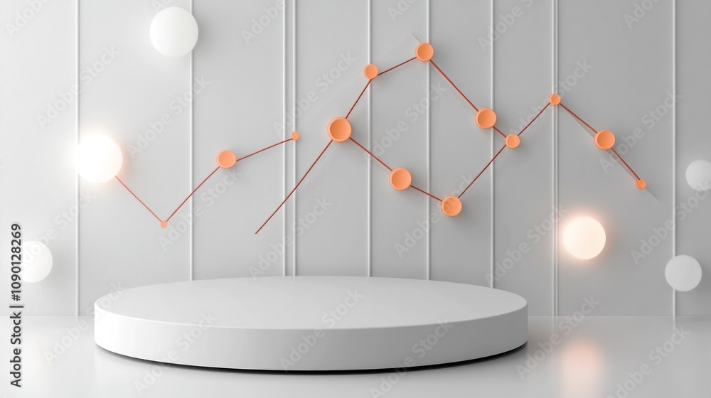 Poster Abstract design featuring a graph with circular nodes on a minimalist background.