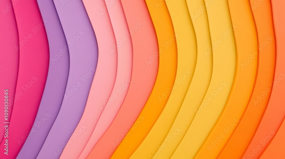Poster abstract waves of color: a vibrant, textured background featuring curved lines in a gradient of pink