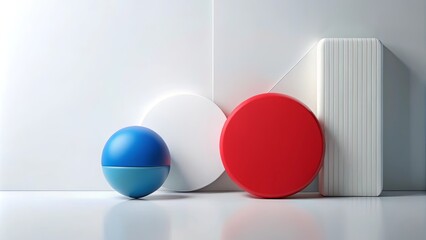 Naklejka premium Abstract Composition of Geometric Shapes in a Minimalist Setting