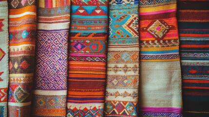 A tapestry woven with threads of different colors and textures, Representing the interconnectedness and richness of diverse cultures, minimalistic style