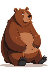 This charming brown bear, depicted in a cartoon style, is perfect for animations, childrens books, and educational materials. It appeals to kids and nature enthusiasts alike