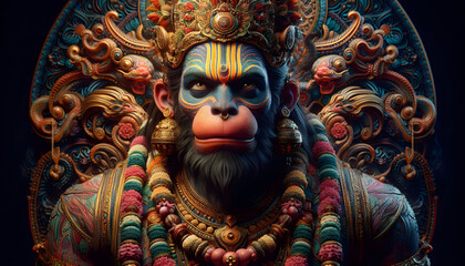 Fototapeta premium The Wisdom and Power of Lord Hanuman