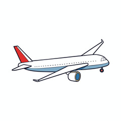 A sleek Aeroplane glides smoothly through a clear blue sky, its wings cutting through fluffy white clouds, leaving a faint contrail in its wake.