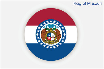 Obraz premium High detailed flag of Missouri. Missouri state flag, National Missouri flag. Flag of state Missouri. USA. America. 3D Illustration