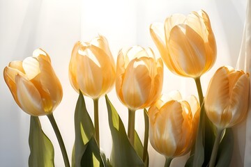 Obraz premium colorful tulip icons on a white background