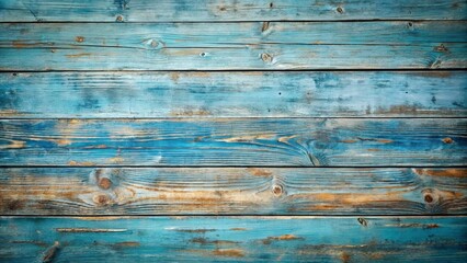 Obraz premium Rustic Weathered Blue and Tan Horizontal Wood Planks Background