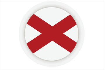 Fototapeta premium High detailed flag of Alabama. Alabama state flag, National Alabama flag. Flag of state Alabama. USA. America. 3D Illustration