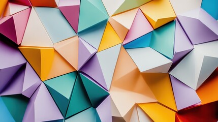 Obraz premium An abstract composition of interlocking, multicolored polygons forming a unified pattern, Symbolizing the integration of diverse elements into a cohesive whole