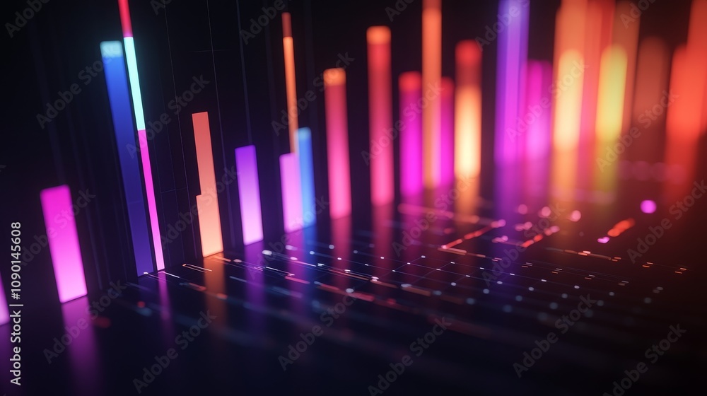 Poster dynamic sound waves visualization digital space multimedia art abstract environment close-up viewpoi