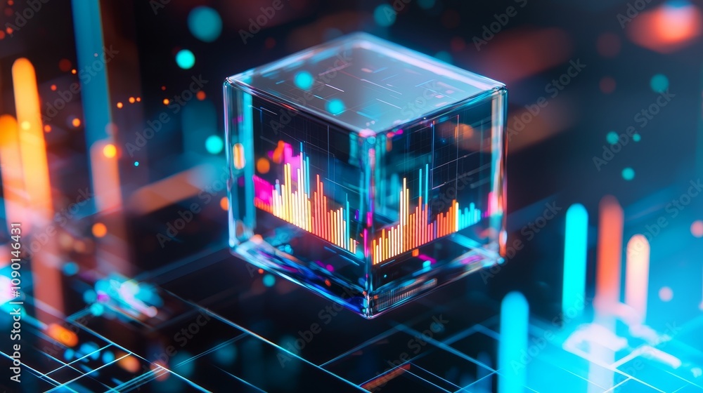 Poster data visualization insights digital environment graphic representation technology trends 3d viewpoin