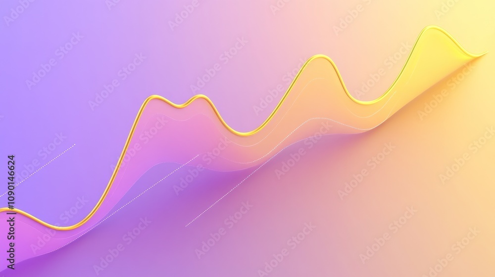 Poster Abstract wave pattern with gradient colors representing data trends or analytics.